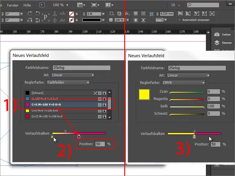 Mehrfarbige Farbfelder in InDesign