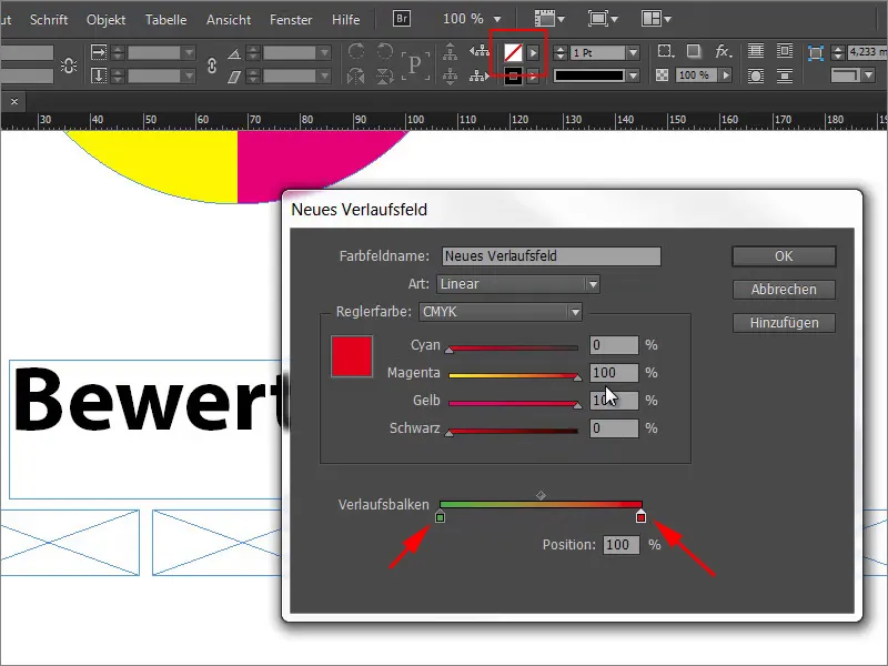 Mehrfarbige Farbfelder in InDesign