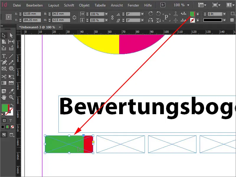 Mehrfarbige Farbfelder in InDesign