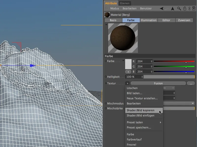 Neu in Release 13 - Schnee im Gebirge mit dem Geländemaske-Shader