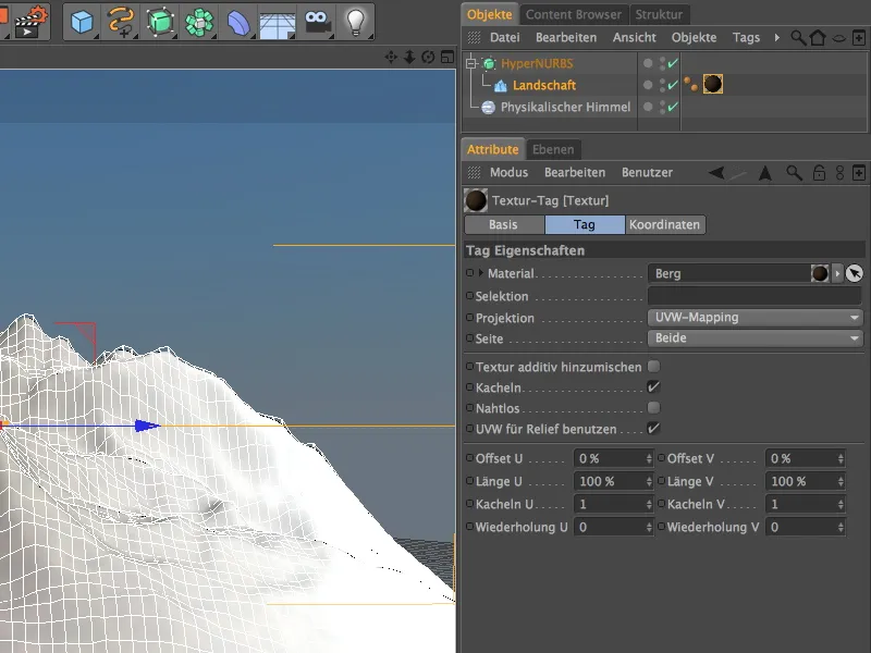 Neu in Release 13 - Schnee im Gebirge mit dem Geländemaske-Shader