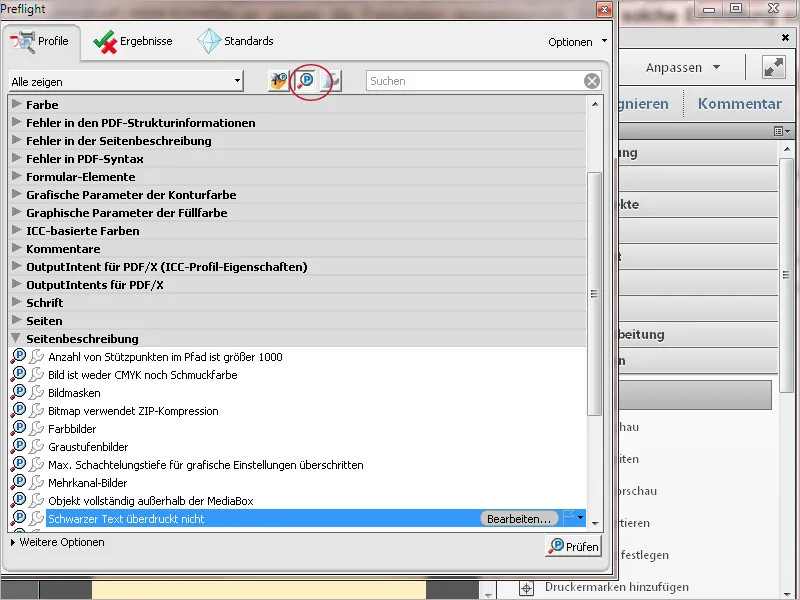 Benutzerdefinierte Prüf- und Korrekturregeln in Acrobat definieren