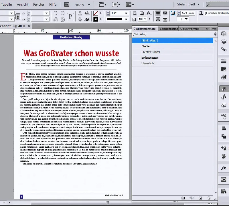 Kolumne mit nur einem Klick formatieren