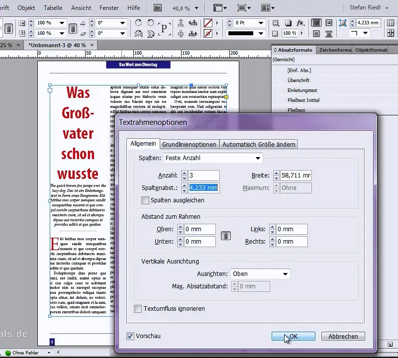 Kolumne mit nur einem Klick formatieren