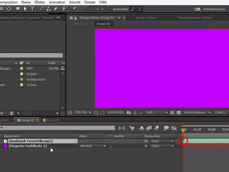 Tipps und Tricks zur Animation in After Effects: Audio in Unterkompositionen