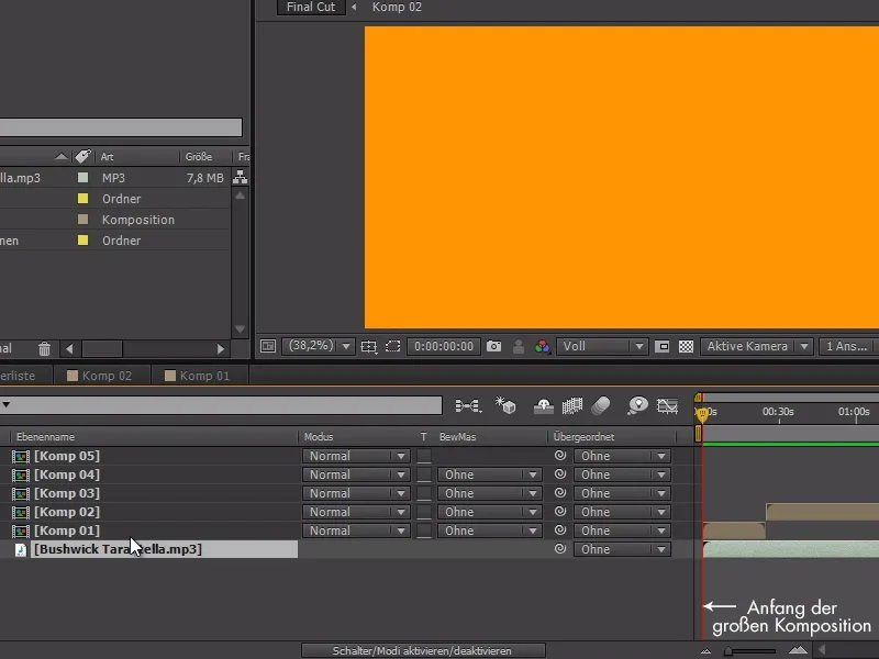 Tipps und Tricks zur Animation in After Effects: Audio in Unterkompositionen