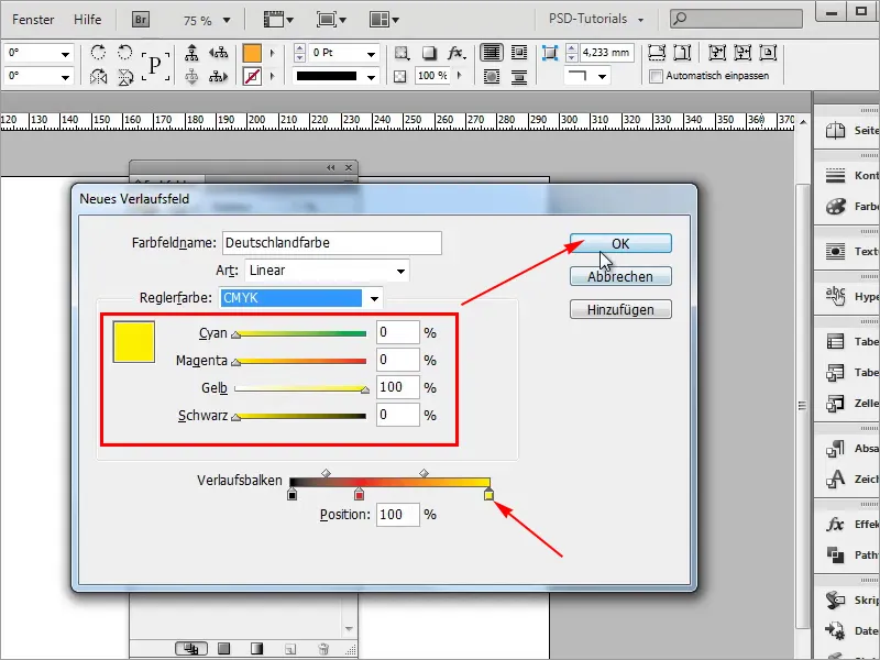 Tipps &amp; Tricks zu Adobe InDesign: Viel Arbeit sparen mithilfe von Verläufen (Beispiel Deutschlandflagge)