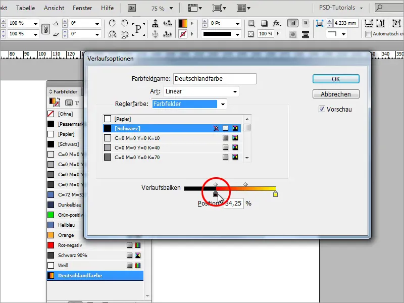 Tipps &amp; Tricks zu Adobe InDesign: Viel Arbeit sparen mithilfe von Verläufen (Beispiel Deutschlandflagge)
