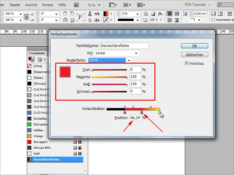 Tipps &amp; Tricks zu Adobe InDesign: Viel Arbeit sparen mithilfe von Verläufen (Beispiel Deutschlandflagge)