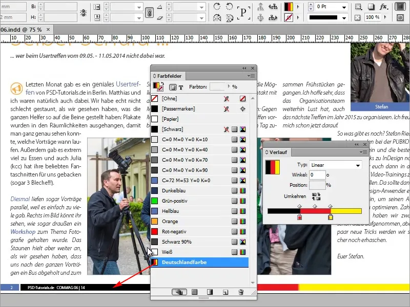 Tipps &amp; Tricks zu Adobe InDesign: Viel Arbeit sparen mithilfe von Verläufen (Beispiel Deutschlandflagge)