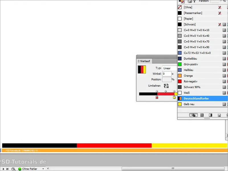 Tipps &amp; Tricks zu Adobe InDesign: Viel Arbeit sparen mithilfe von Verläufen (Beispiel Deutschlandflagge)