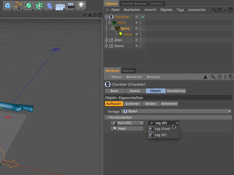 Neu in Release 13 - Rigging eines Aliens mit einer Charaktervorlage