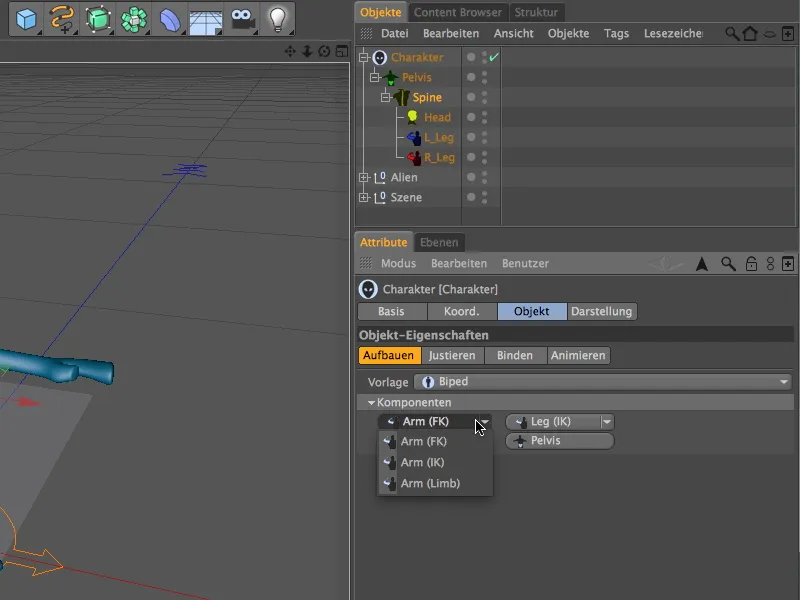 Neu in Release 13 - Rigging eines Aliens mit einer Charaktervorlage