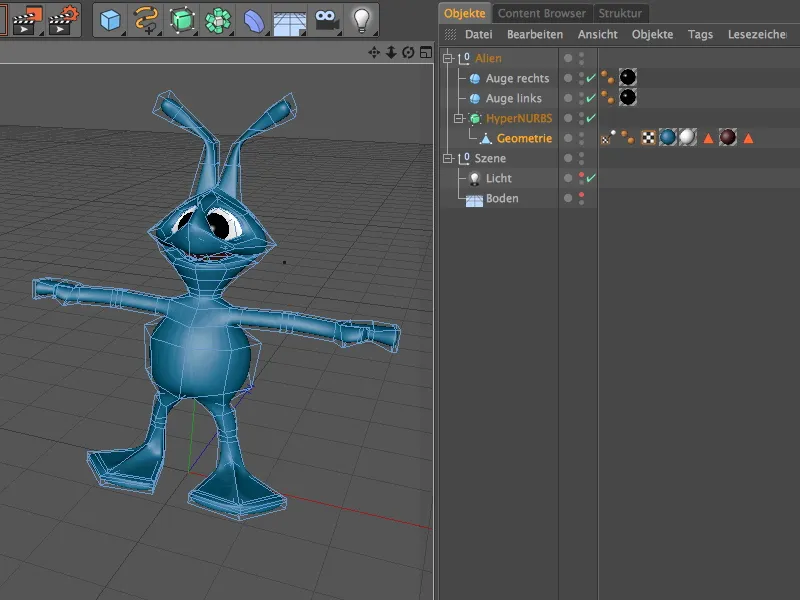 Neu in Release 13 - Rigging eines Aliens mit einer Charaktervorlage Neu in Release 13 - Rigging eines Aliens mit einer Charaktervorlage