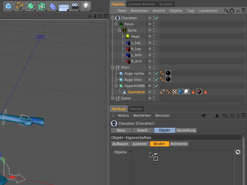 Neu in Release 13 - Rigging eines Aliens mit einer Charaktervorlage