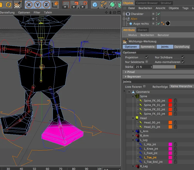 Neu in Release 13 - Rigging eines Aliens mit einer Charaktervorlage