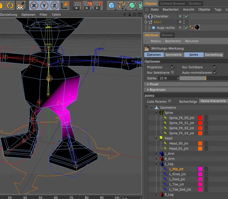 Neu in Release 13 - Rigging eines Aliens mit einer Charaktervorlage
