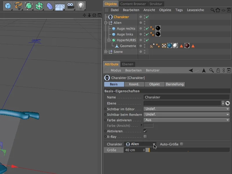 Neu in Release 13 - Rigging eines Aliens mit einer Charaktervorlage