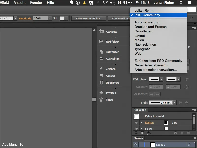 Arbeitsbereiche (Allgemein) - Adobe Illustrator