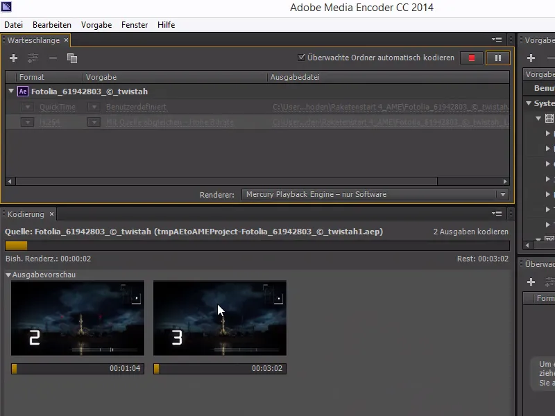 Tipps und Tricks zum Workflow in After Effects: Rendern im Media Encoder