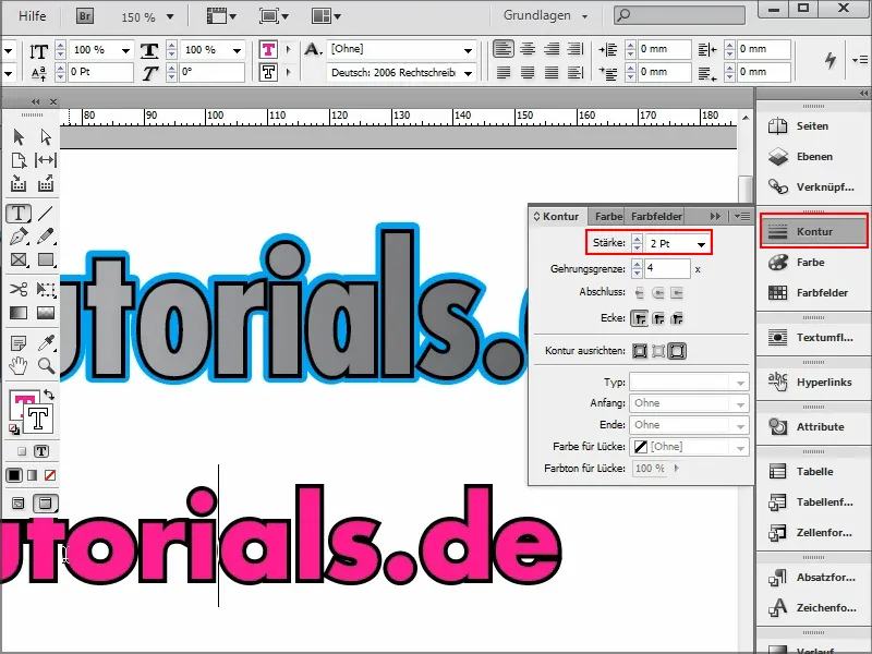 Tipps &amp; Tricks zu Adobe InDesign: Doppelte Kontur auf Texten und trotzdem jederzeit bearbeitbar