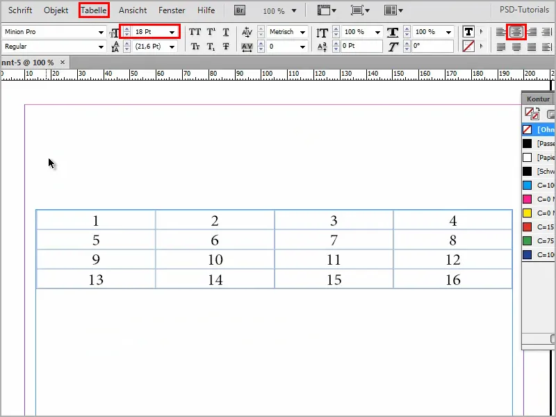 Tipps &amp; Tricks zu Adobe InDesign: Transparente Konturen in Tabellen erstellen