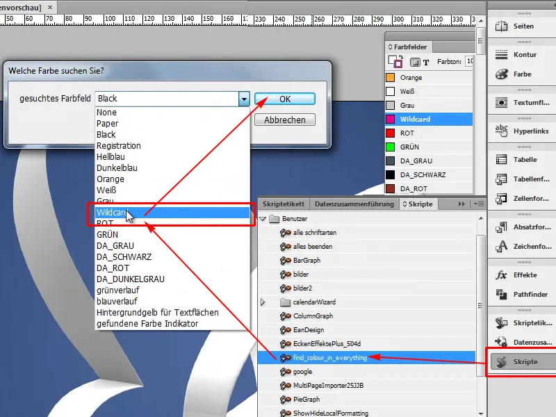 Tipps &amp; Tricks zu Adobe InDesign: Verwendete Farbe im Dokument schnell finden