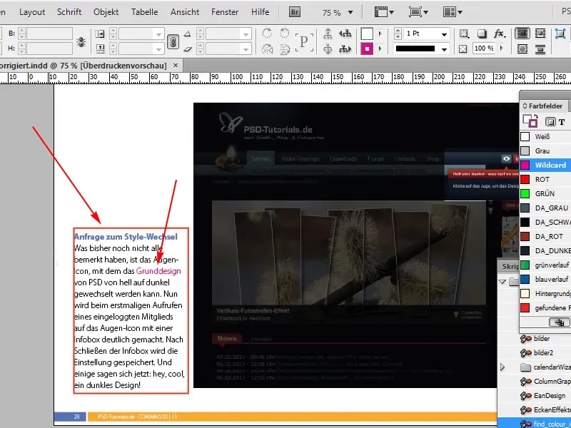 Tipps &amp; Tricks zu Adobe InDesign: Verwendete Farbe im Dokument schnell finden