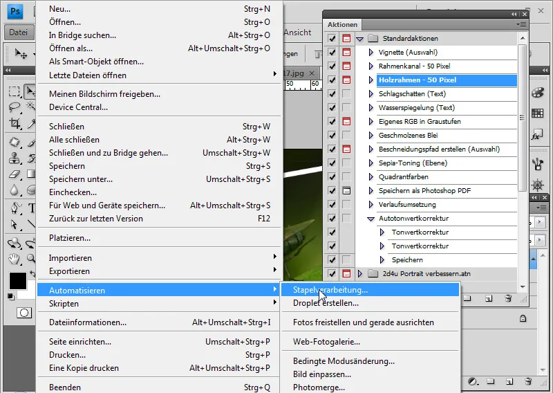 Aktionen in Photoshop verwenden