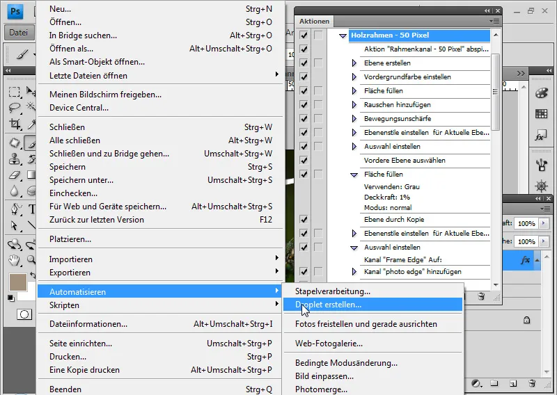 Aktionen in Photoshop verwenden