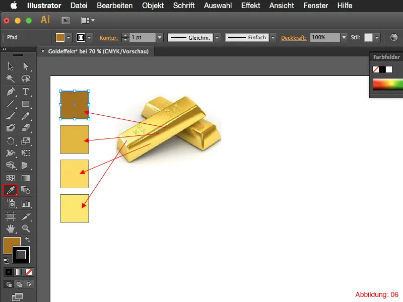 Adobe Illustrator – Goldeffekt auf Schrift Adobe Illustrator – Goldeffekt auf Schrift