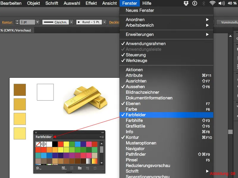 Adobe Illustrator – Goldeffekt auf Schrift Adobe Illustrator – Goldeffekt auf Schrift