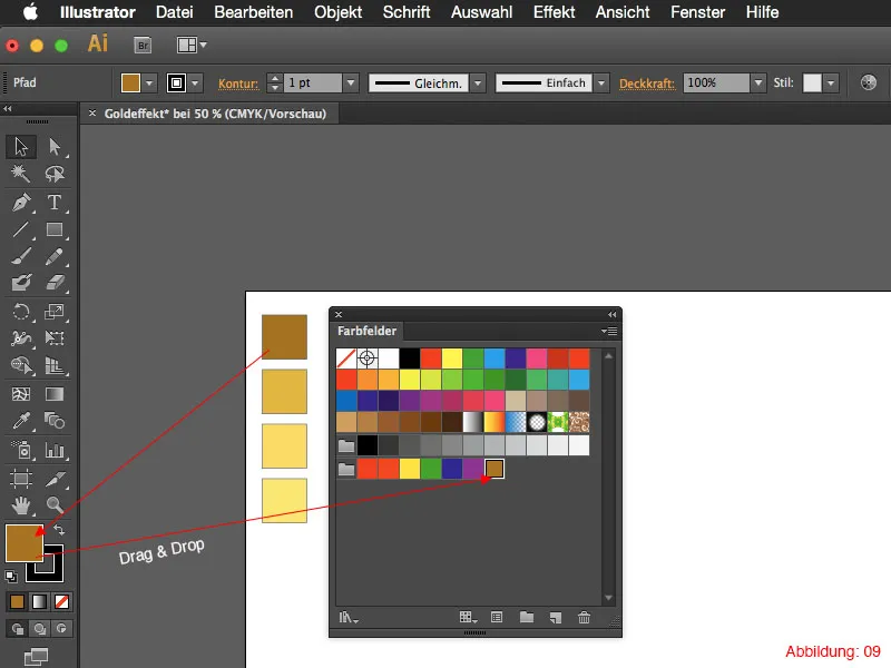 Adobe Illustrator – Goldeffekt auf Schrift Adobe Illustrator – Goldeffekt auf Schrift