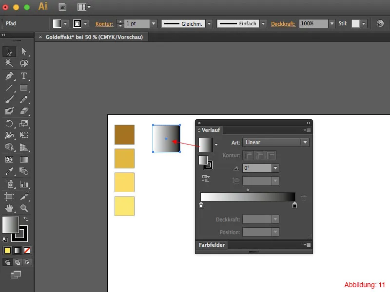 Adobe Illustrator – Goldeffekt auf Schrift Adobe Illustrator – Goldeffekt auf Schrift