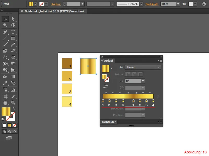 Adobe Illustrator – Goldeffekt auf Schrift Adobe Illustrator – Goldeffekt auf Schrift