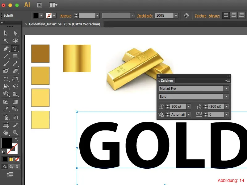 Adobe Illustrator – Goldeffekt auf Schrift Adobe Illustrator – Goldeffekt auf Schrift
