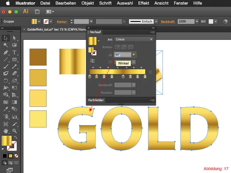 Adobe Illustrator – Goldeffekt auf Schrift Adobe Illustrator – Goldeffekt auf Schrift