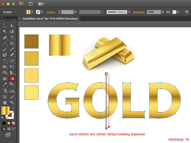 Adobe Illustrator – Goldeffekt auf Schrift Adobe Illustrator – Goldeffekt auf Schrift