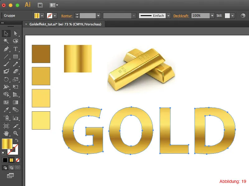 Adobe Illustrator – Goldeffekt auf Schrift Adobe Illustrator – Goldeffekt auf Schrift
