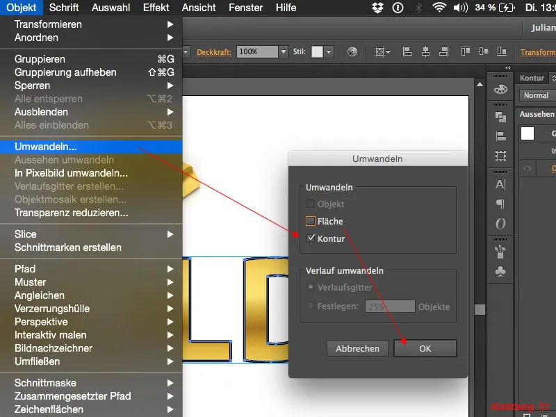 Adobe Illustrator – Goldeffekt auf Schrift Adobe Illustrator – Goldeffekt auf Schrift