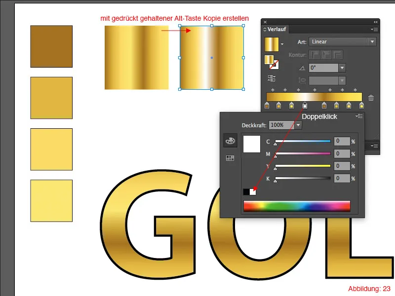 Adobe Illustrator – Goldeffekt auf Schrift Adobe Illustrator – Goldeffekt auf Schrift