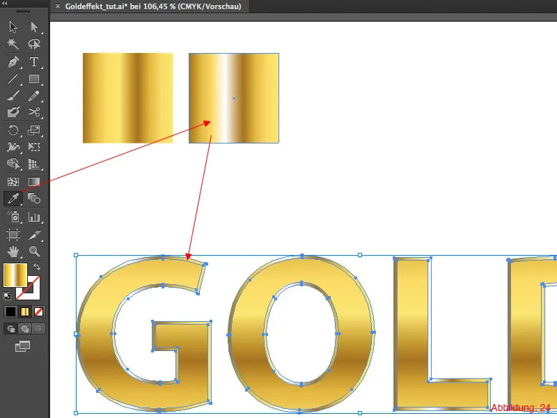Adobe Illustrator – Goldeffekt auf Schrift Adobe Illustrator – Goldeffekt auf Schrift