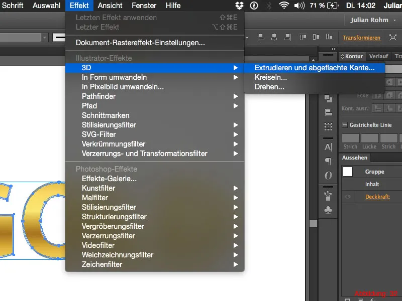 Adobe Illustrator – Goldeffekt auf Schrift Adobe Illustrator – Goldeffekt auf Schrift